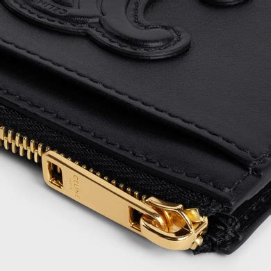 celine card holder black|Celine zipped card holder.